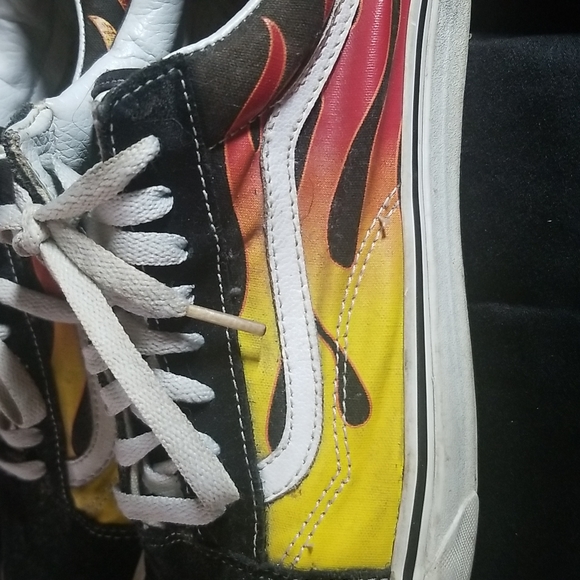 Vans Mens Flame Old Skool Black with yellow sz. 12 - Picture 5 of 16
